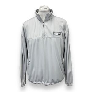 New Balance Mens Quarter-Zip Active Athletic Pullover Jacket Light Gray XL